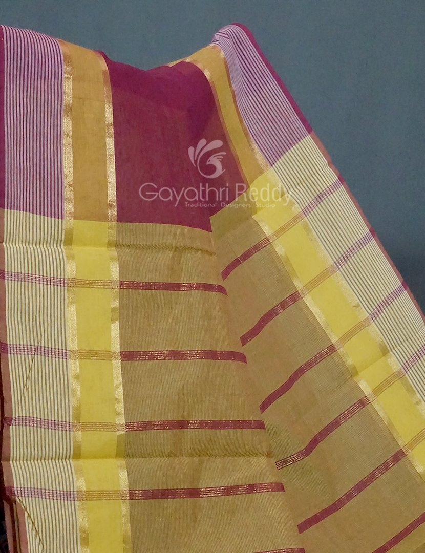 Dual Shades of Maroon And Mix Pink Pure Mangalgiri Cotton By Gayathri Reddy Designer Studio - Distacart