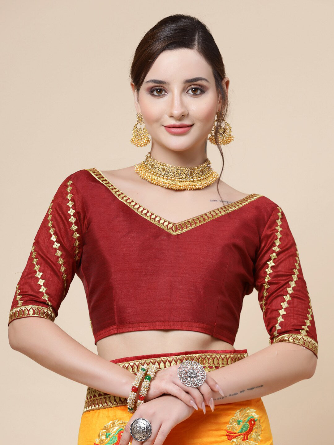 Kalini Floral Embroidered Art Silk Saree - Distacart