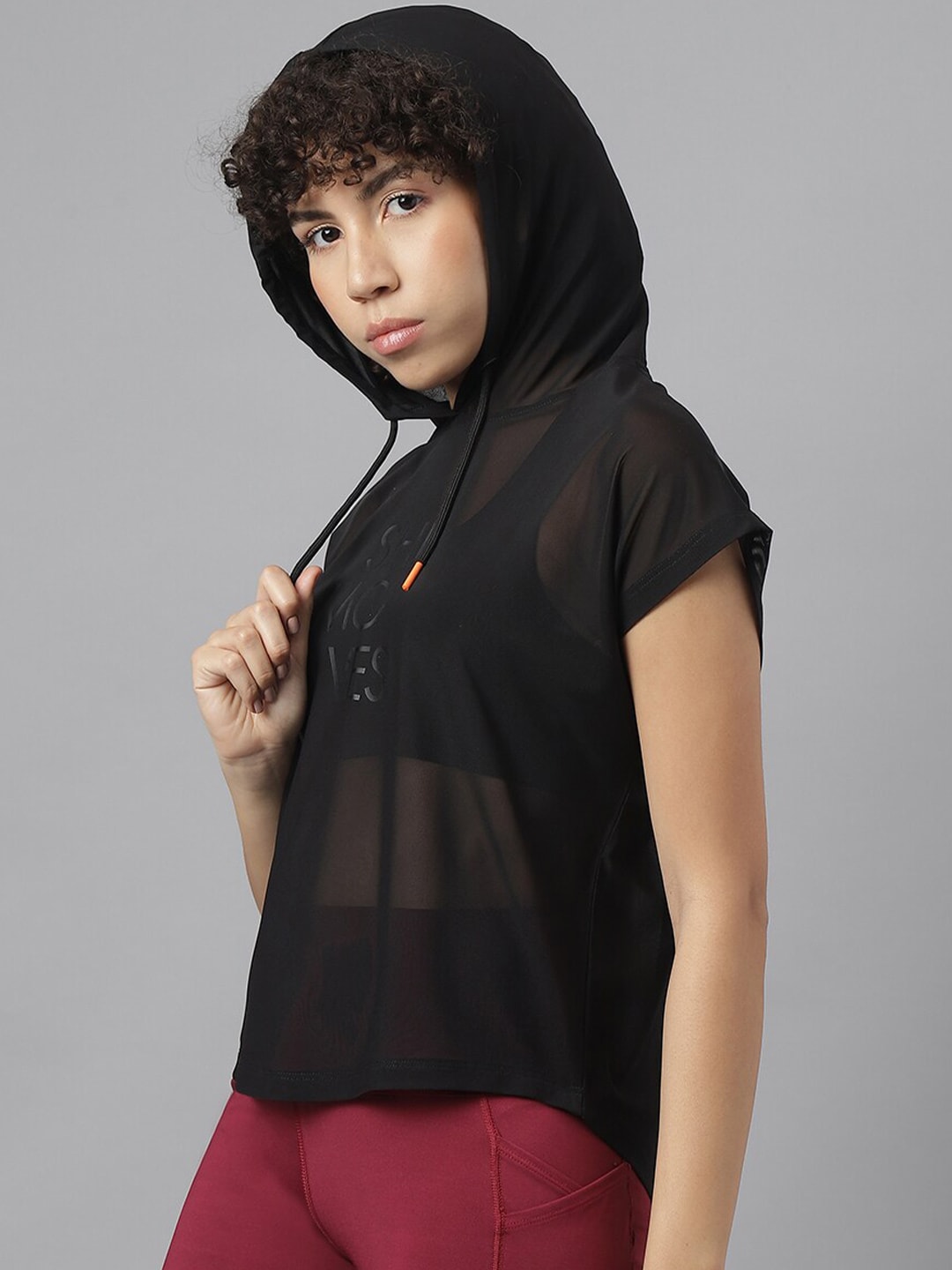 MKH Typography Printed Dri-FIT Hooded Relaxed Fit T-shirt - Distacart