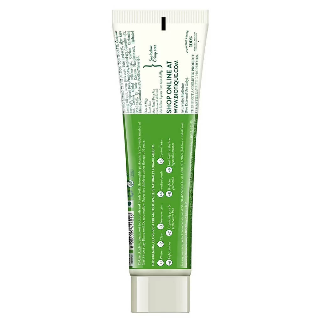 Biotique Clove & Tulsi Complete Care Toothpaste - Distacart