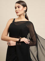 Thumbnail for Kalini Women Black Solid Saree - Distacart
