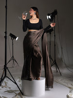 Thumbnail for Tikhi Imli Sequinned Satin Ready to Wear Saree - Distacart
