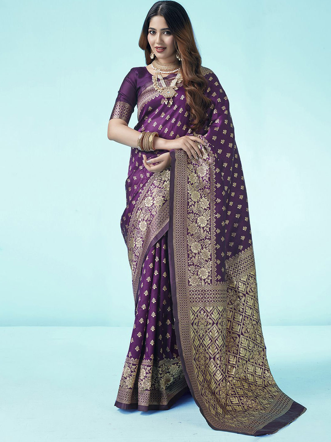 Kalini Ethnic Woven Design Zari Art Silk Banarasi Saree - Distacart