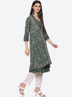 Thumbnail for Biba Women Green Printed Anarkali Kurta - Distacart
