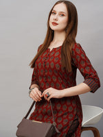 Thumbnail for Kalini Ethnic Motifs Printed Regular Straight Kurta With Trousers - Distacart