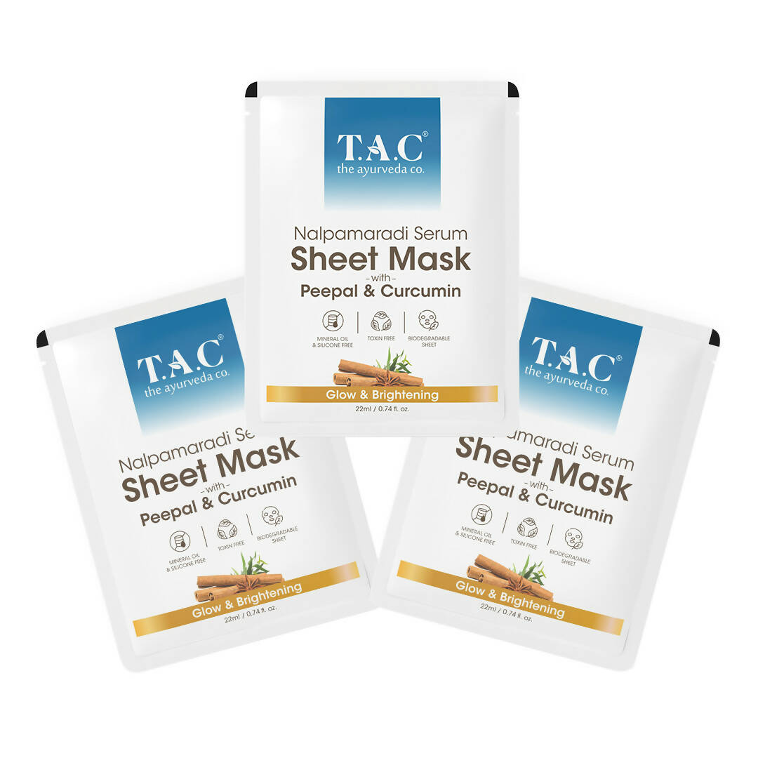 TAC - The Ayurveda Co. Nalpamaradi Serum Sheet Mask | with Aloe Vera & Sandalwood - Distacart