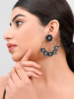 Thumbnail for Shoshaa Black Floral Drop Earrings - Distacart