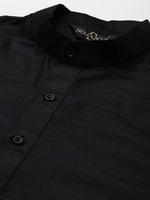 Thumbnail for Sojanya Men Black Solid Kurta with Churidar & Nehru Jacket - Distacart