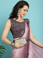 Thumbnail for Mitera Maroon Ombre Dyed Ready to Wear Saree - Distacart