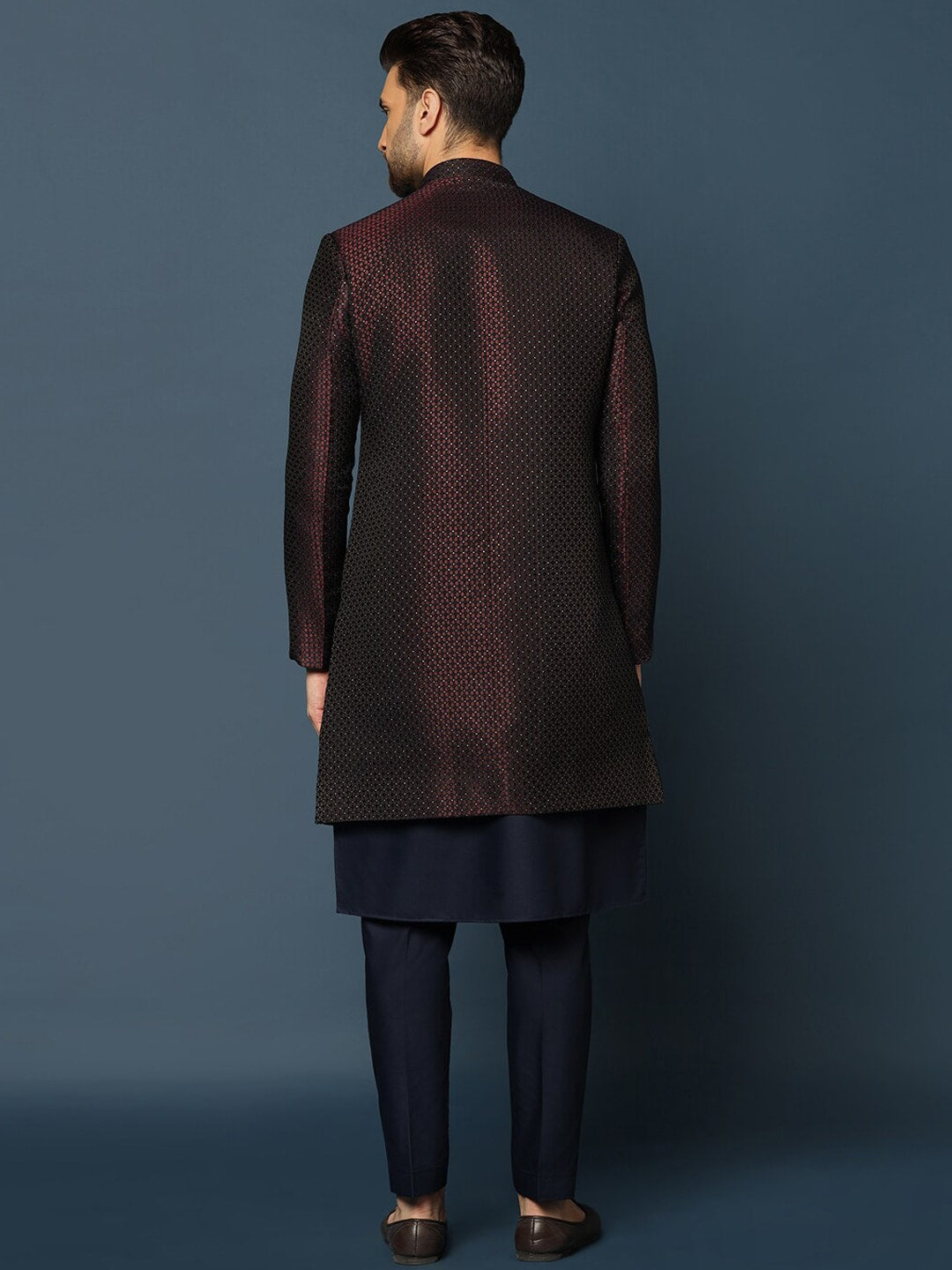 KISAH Woven Design Cotton Sherwani Set - Distacart