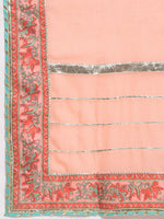 Thumbnail for Kalini Women Peach-Coloured Paisley Printed Pure Cotton Kurta with Trousers & With Dupatta - Distacart