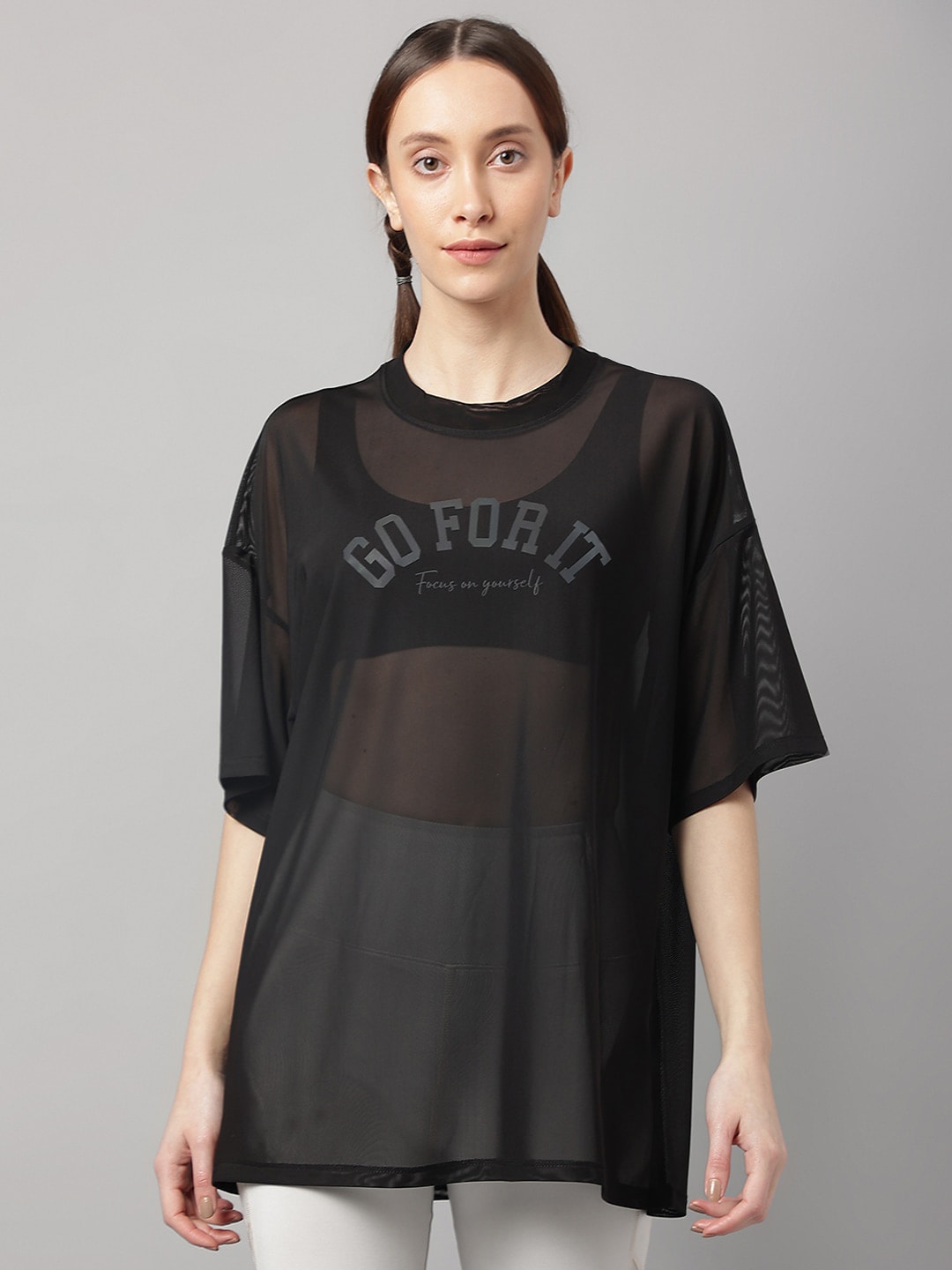 MKH Typography Printed Drop Shoulder Sleeves Dri-FIT Sports T-Shirt - Distacart