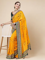 Thumbnail for Kalini Ethnic Motifs Embroidered Pure Silk Saree - Distacart