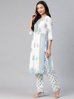 Thumbnail for Kalini Women Floral Printed Regular Kurta with Trousers - Distacart