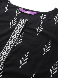 Thumbnail for Libas Black Floral Printed Pure Cotton Kurta with Salwar & With Dupatta - Distacart