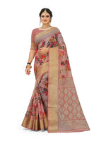Thumbnail for Kalini Pink & Gold-Toned Floral Art Silk Mysore Silk Saree - Distacart