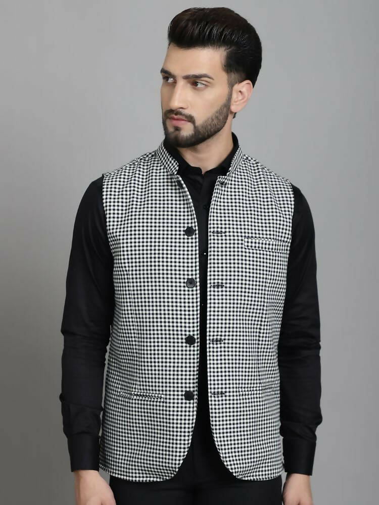 Even Apparels Nehru Jacket With Welt Pockets - Multi - Distacart