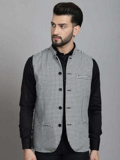 Even Apparels Nehru Jacket With Welt Pockets - Multi - Distacart