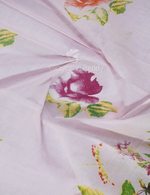 Thumbnail for Block Print Baby Pink Coloured Mulmul Cotton Saree By Gayathri Reddy Designer Studio - Distacart