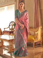 Thumbnail for Mitera Ethnic Motifs Woven Design Zari Silk Blend Banarasi Saree - Distacart