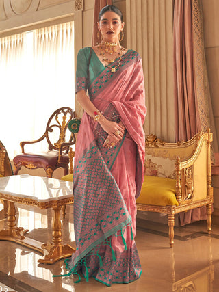 Mitera Ethnic Motifs Woven Design Zari Silk Blend Banarasi Saree - Distacart