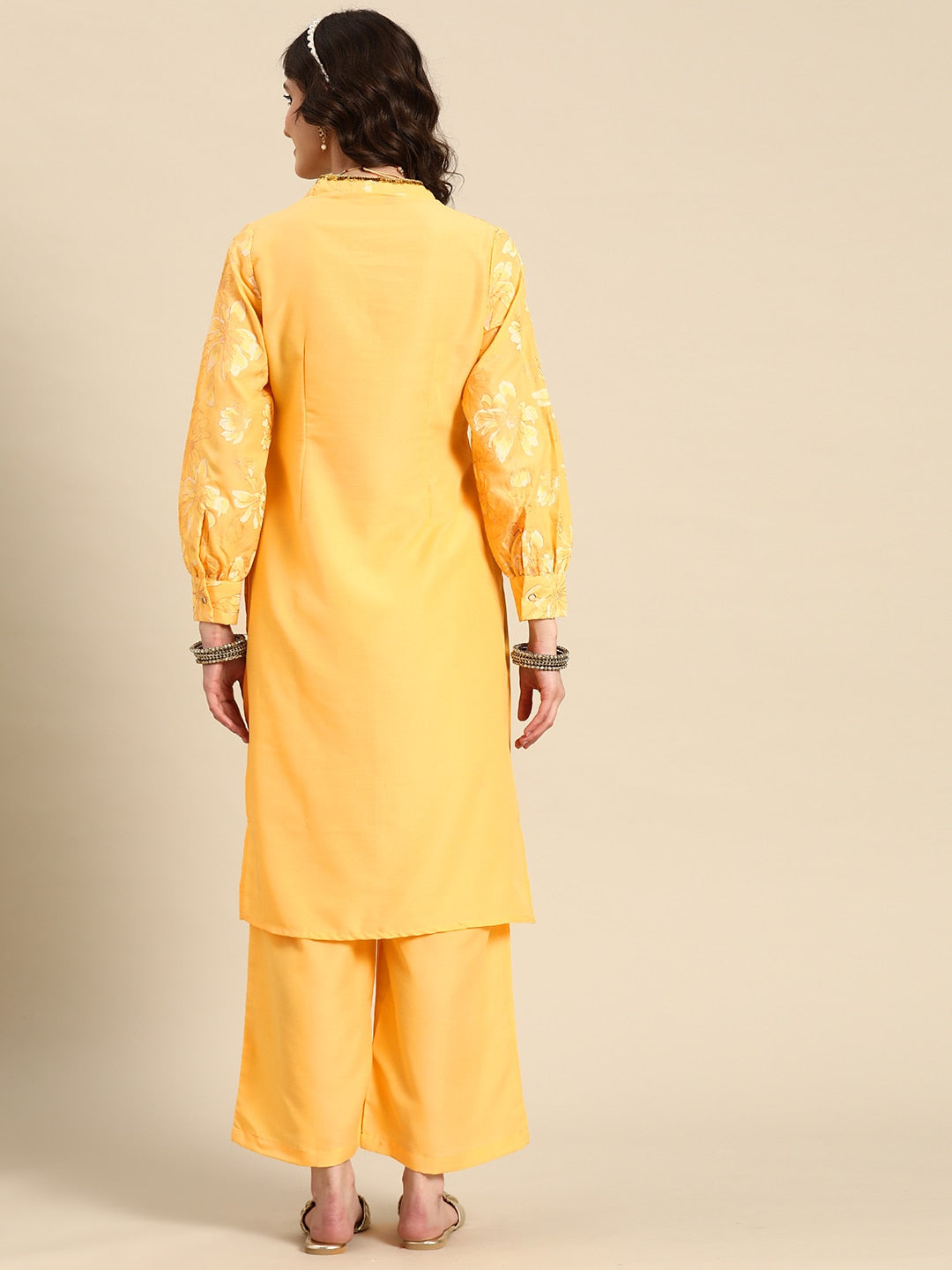 Sangria Women Ethnic Motifs Printed Kurta with Palazzos - Distacart