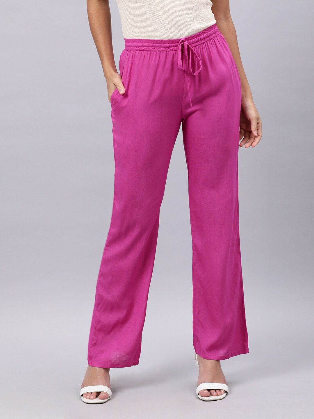 Souchii Mauve Liva Palazzos - Distacart