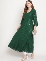 Thumbnail for Kalini Ethnic Motifs Embroidered Chikankari Cotton Anarkali Kurta - Distacart