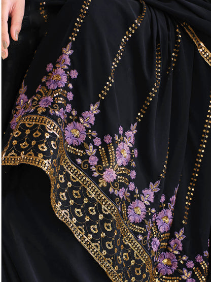 Myra Dark Blue Real Georgette Gharara Suit - Distacart