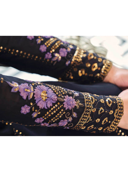 Myra Dark Blue Real Georgette Gharara Suit - Distacart