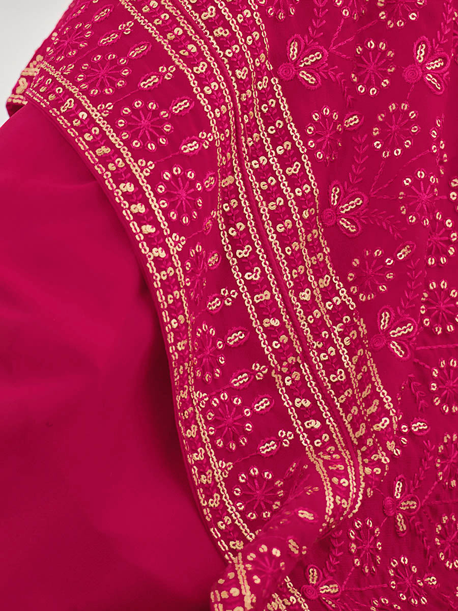 Myra Rani and Green Real Georgette Gharara Suit - Distacart