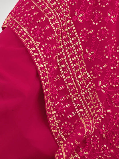 Myra Rani and Green Real Georgette Gharara Suit - Distacart