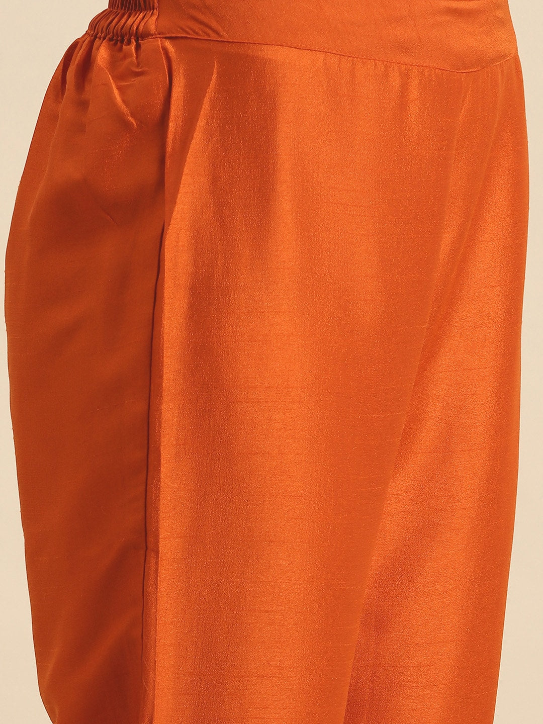 Sangria Ethnic Motifs Embroidered Mirror Work Silk Crepe Kurta with Trousers & Dupatta - Distacart