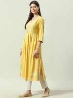 Thumbnail for Biba Floral Embroidered Thread Work Anarkali Kurta - Distacart