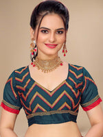 Thumbnail for Kalini Chevron Embroidered Saree - Distacart