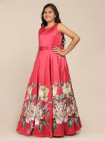 Thumbnail for NOZ2TOZ Coral Floral Maxi Dress For Girls - Distacart