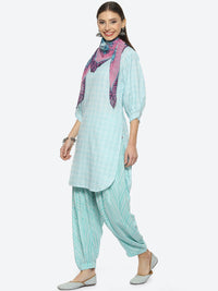 Thumbnail for Biba Geometric Printed Kurta With Salwar & Dupatta - Distacart