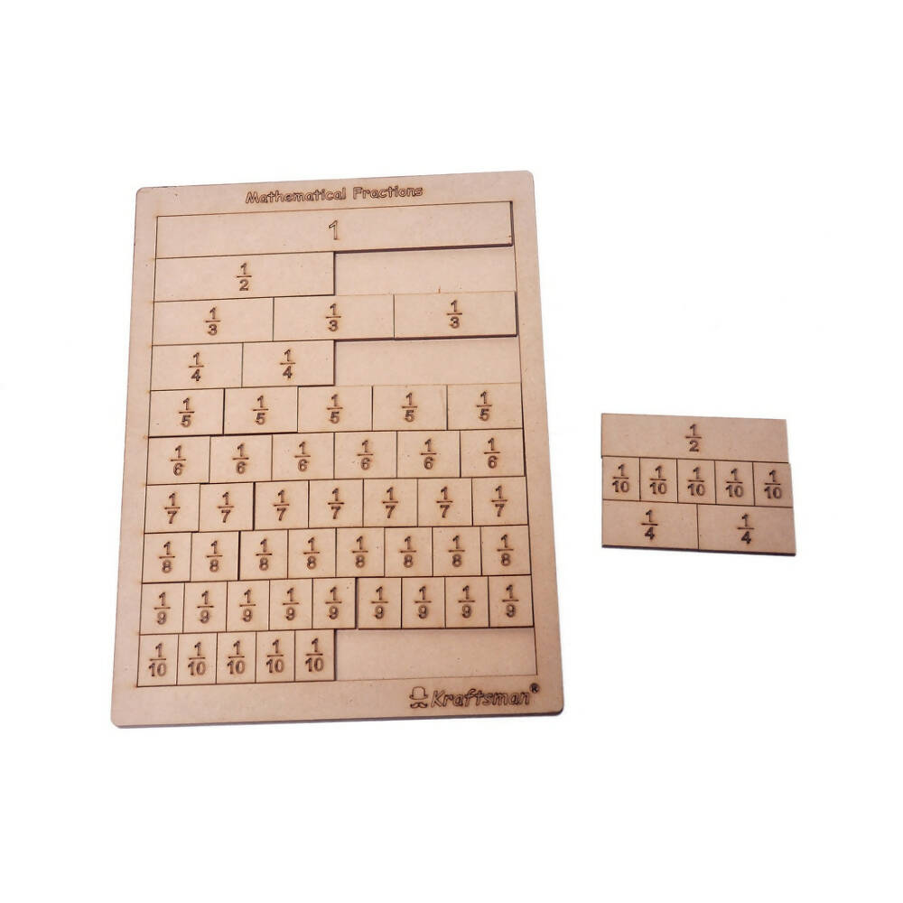 Kraftsman Mathematics Fractions Learning/Strips and Bars Learning and Puzzle Board | Color Kit Included - Distacart