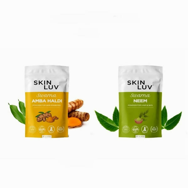 SkinLuv Swarna Amba Haldi Powder And Neem Powder Combo For Acne Control - Distacart