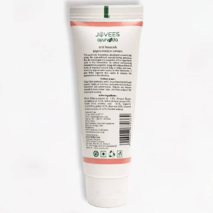 Jovees Ayurveda Anti Blemish Pigmentation Cream - Distacart