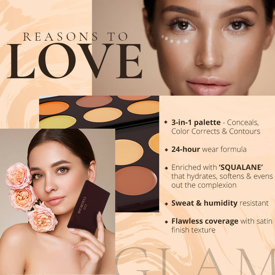 Colorbar 24Hrs Wear Concealer Palette Light-Medium - Distacart