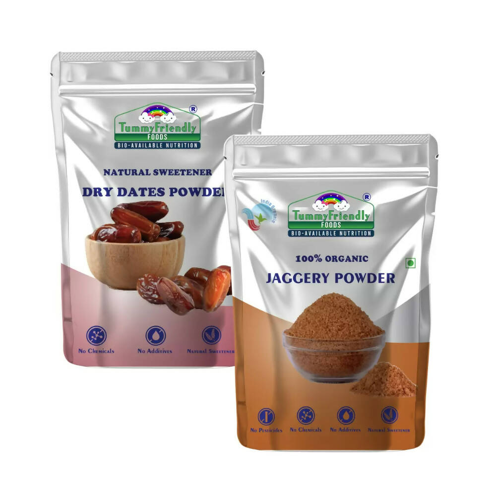 TummyFriendly Foods Natural Sweeteners Premium Dates, Organic Jaggery Powder Combo - Distacart