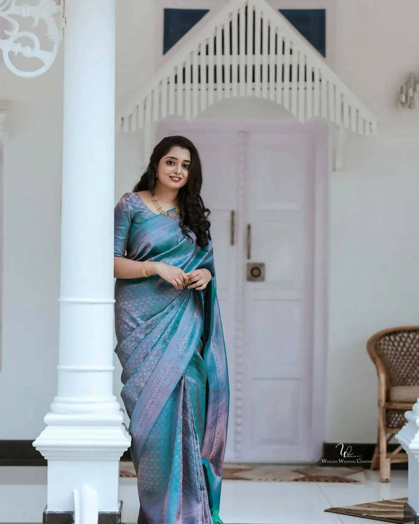 DEIANA'S Beautiful Golden Jari with New Design Soft Lichi Silk Saree - Pink - Distacart