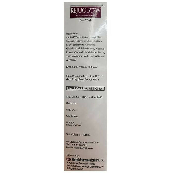 Buy Rejuglow Face Wash with Glycolic & Salicylic Acid Online at Best