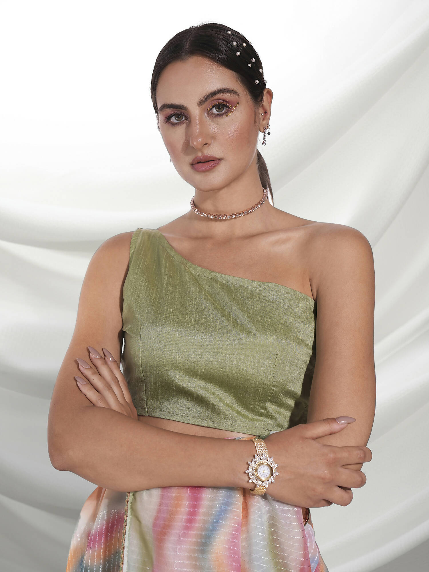 Pink Georgette Sequence Embroidery Saree With Unstitched Blouse Piece - Rajal - Distacart