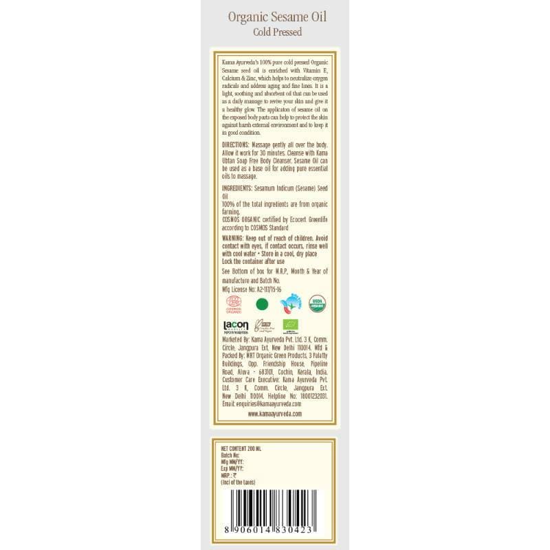 Organic Sesame Oil Ingredients
