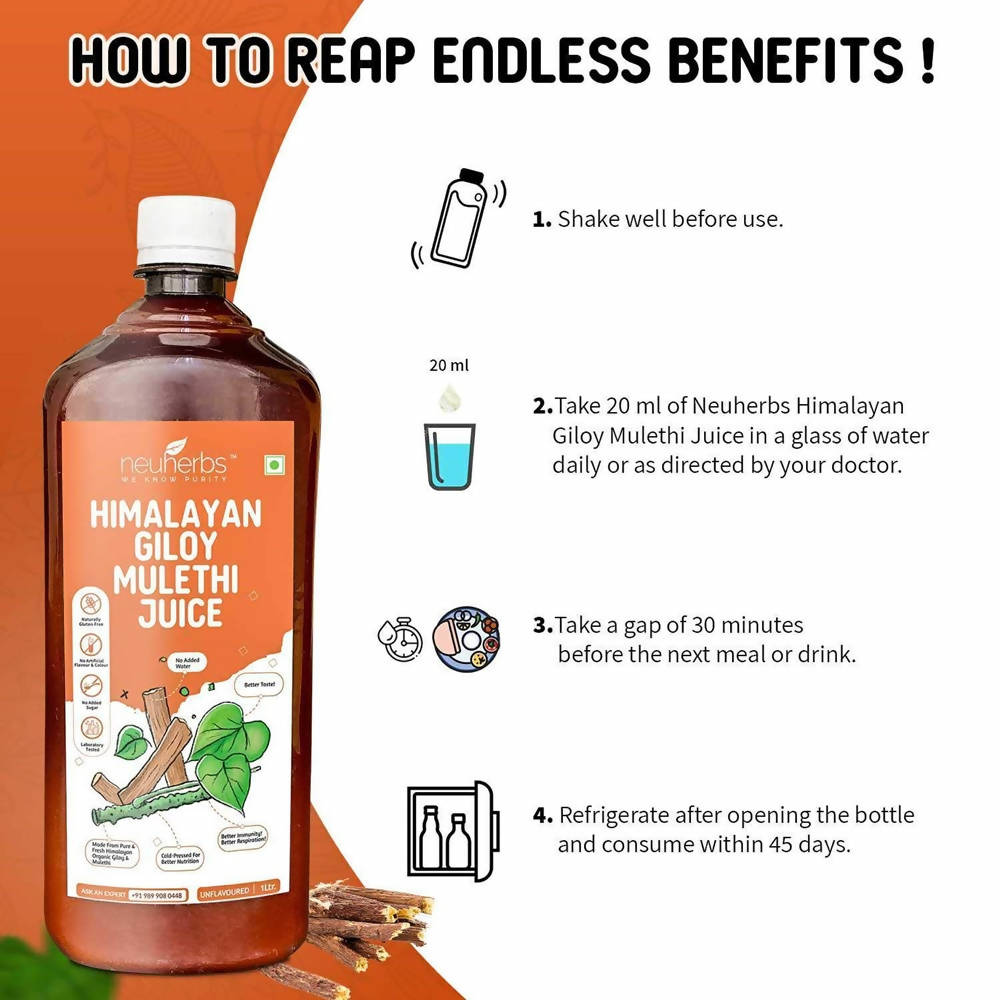 Neuherbs Himalayan Giloy Mulethi Juice - Distacart