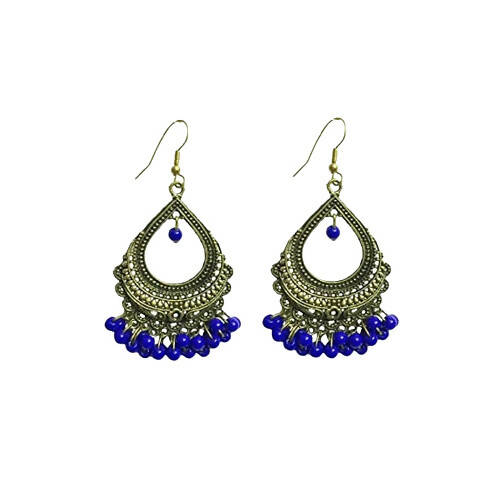 Tiaraa Blue Beads Polki Earrings For Women - Distacart