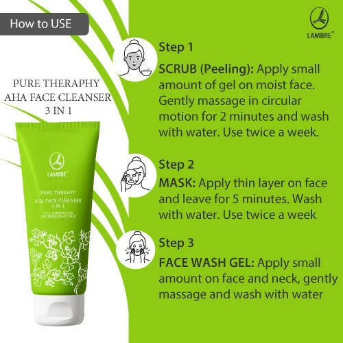 Lambre Pure Therapy AHA Face Cleanser 3 in 1 - Distacart