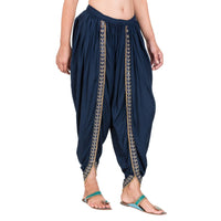 Thumbnail for Asmaani Navy Blue color Dhoti Patiala with Embellished Border